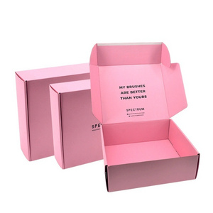 Free Sample Custom Logo Pink Color Cosmetic Corrugated Packaging Mailer Box Shipping Box Paper Box