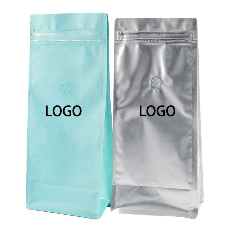 Heat Seal Manufacturer Waterproof Tea Coffee Pouch Custom Degassing Valve 1kg Coffee Bag Packaging Aluminum Foil PE Food Package