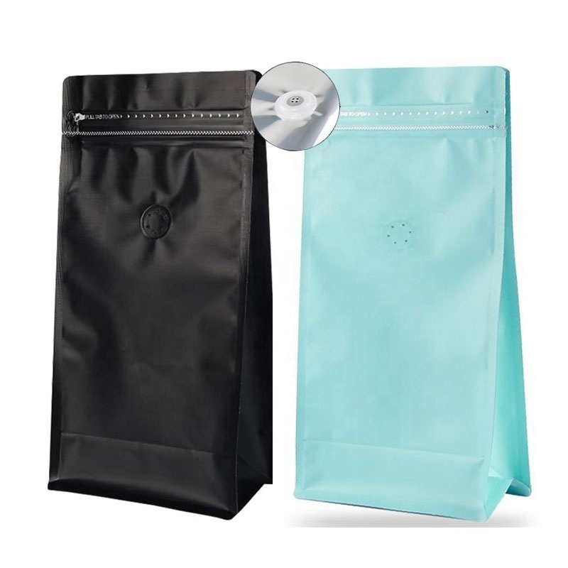 Heat Seal Manufacturer Waterproof Tea Coffee Pouch Custom Degassing Valve 1kg Coffee Bag Packaging Aluminum Foil PE Food Package