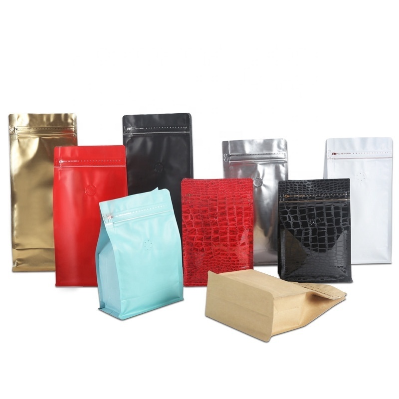 Heat Seal Manufacturer Waterproof Tea Coffee Pouch Custom Degassing Valve 1kg Coffee Bag Packaging Aluminum Foil PE Food Package