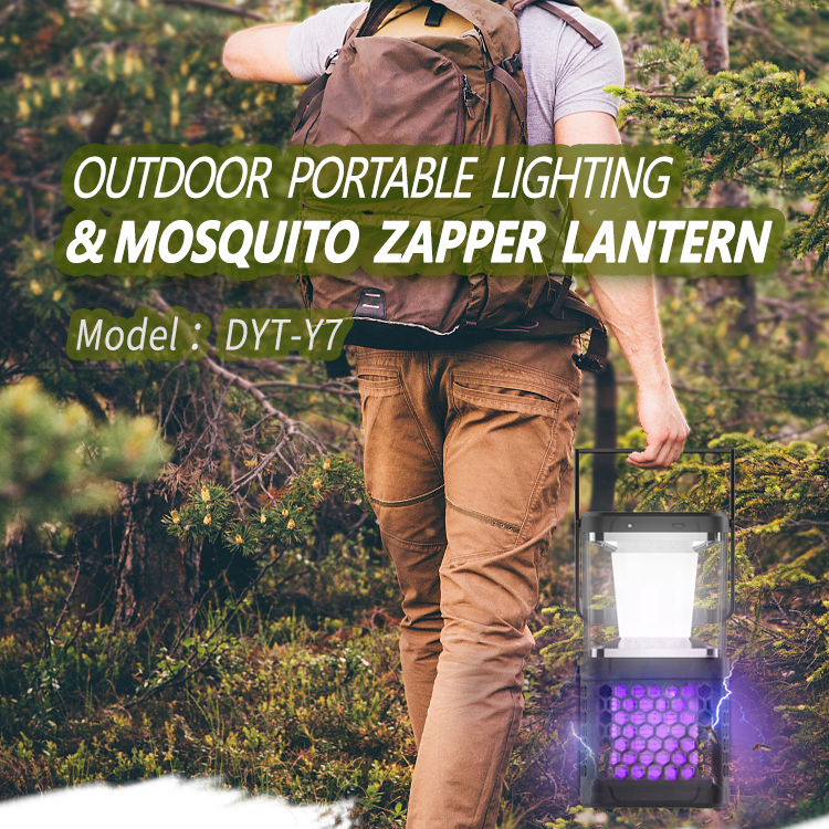 Outdoor waterproof 2-in-1 camping lantern bug zapper killer lamp tent light  insect mosquito killer lamp