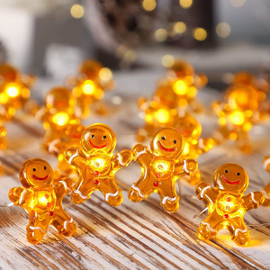 Hot Sale Christmas Holiday Lighting Battery Powered Gingerbread Garland Decoration LED String Lights