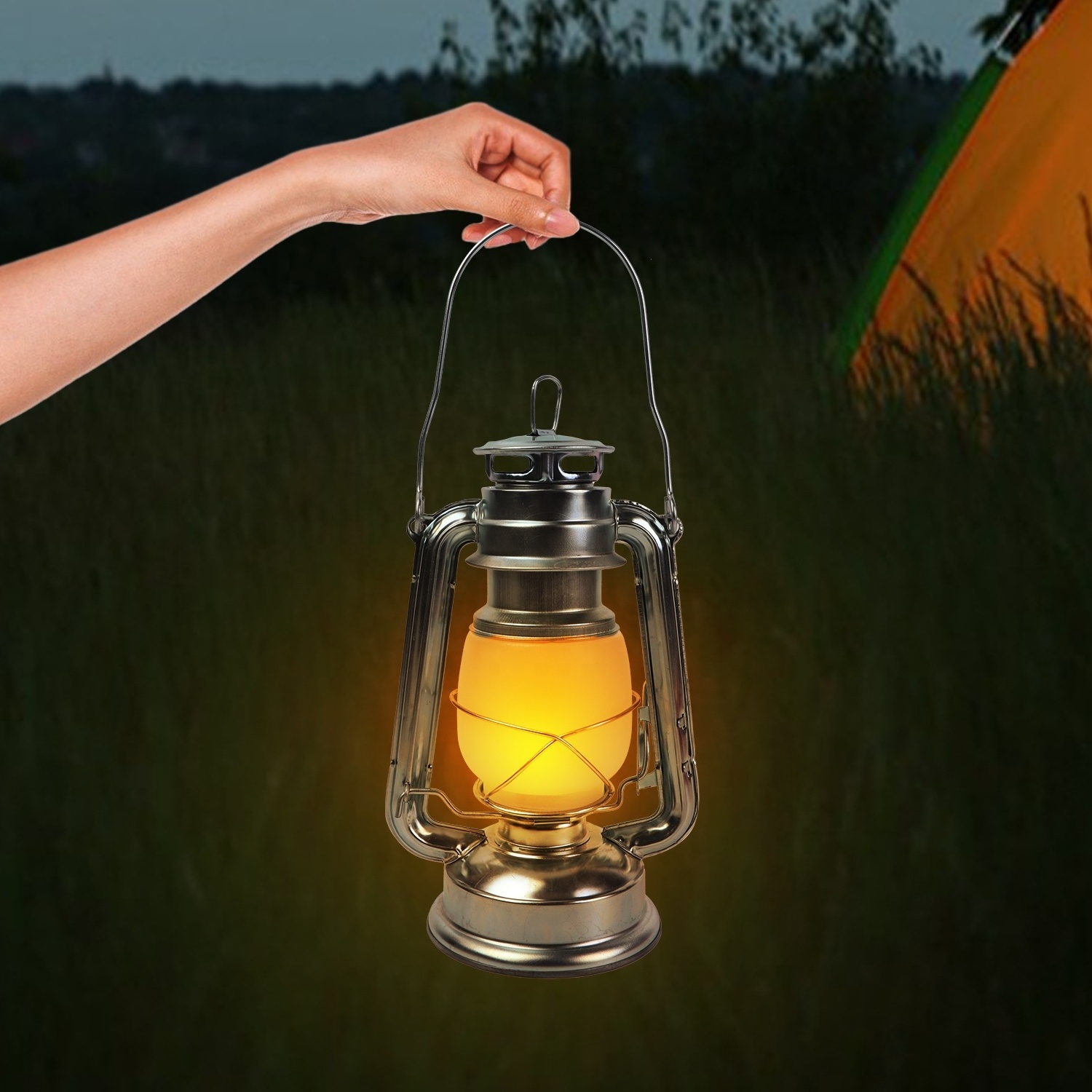 Vintage Kerosene Lamp Aluminum fireplace lantern Hanging LED Camping Light hurricane lantern