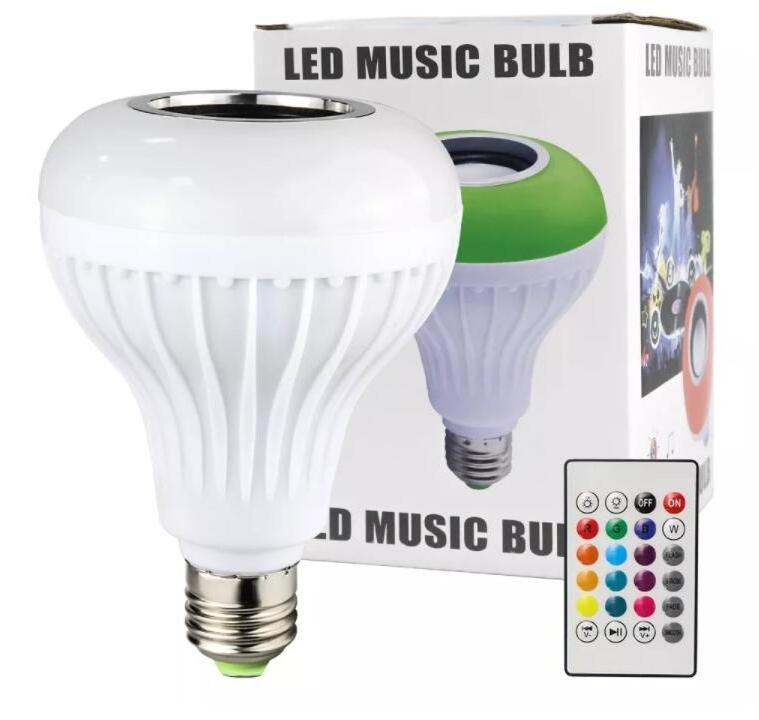 LED Smart Music Bulbs, 12W E27 RGB Music Bulb Speaker with 24 Keys Remote Control