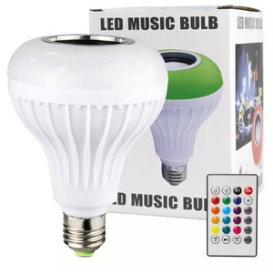 LED Smart Music Bulbs, 12W E27 RGB Music Bulb Speaker with 24 Keys Remote Control