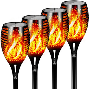 6 led 12 led Solar Flame Light Waterproof Dancing Flame Light solar tiki torch light with flickering flame