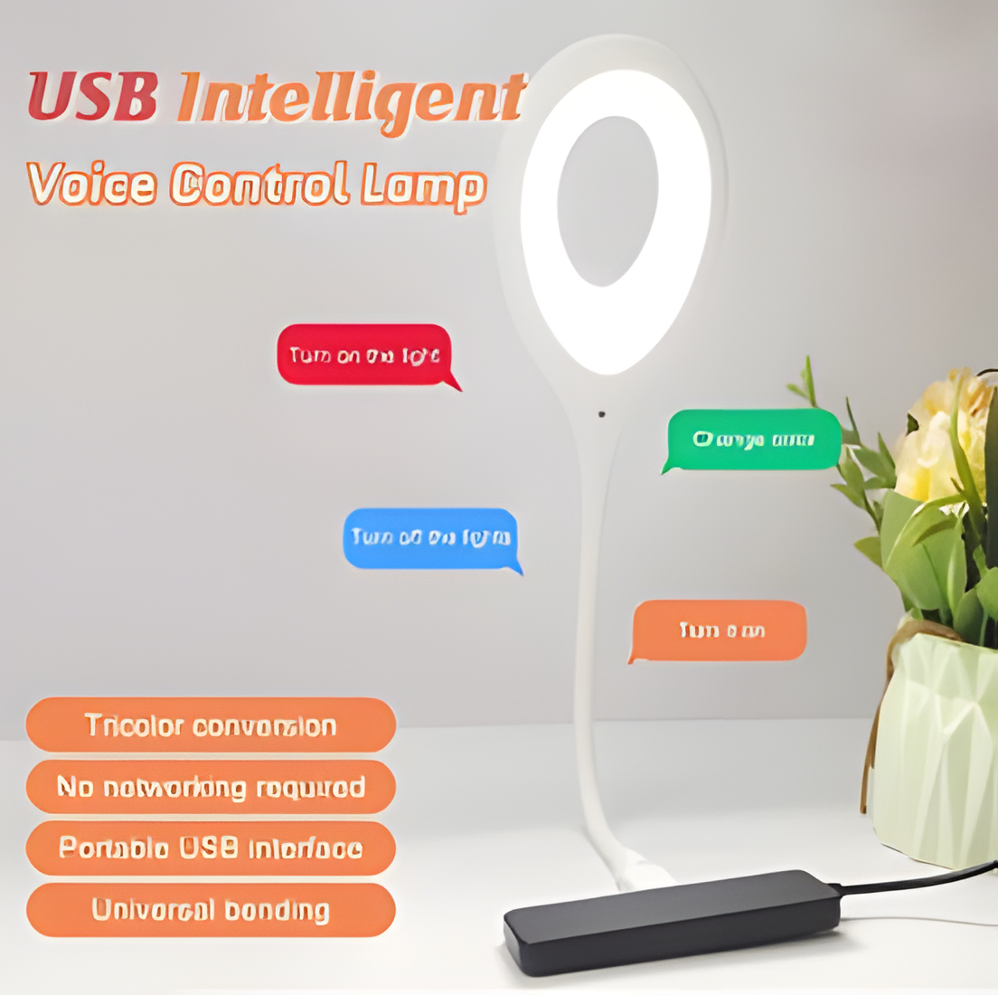 Newest LED USB Intelligent Voice Lights Eye protection reading lamp Desk Lamp Portable Foldable Small Sleep Night Light