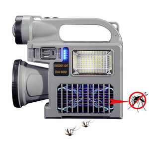 Multifunction Mosquito Killer Lamp Waterproof Hanging Rechargeable Solar USB Powered Flashlight