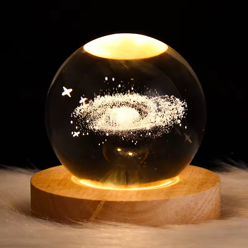 Crystal Ball space light ball Luminous star light ball Decoration Solar System Led Night Lights