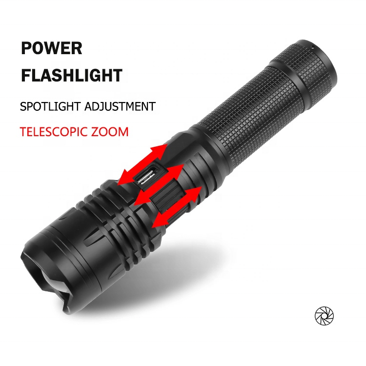 New design 18650 flashlight night vision waterproof led zoom rechargeable flashlight