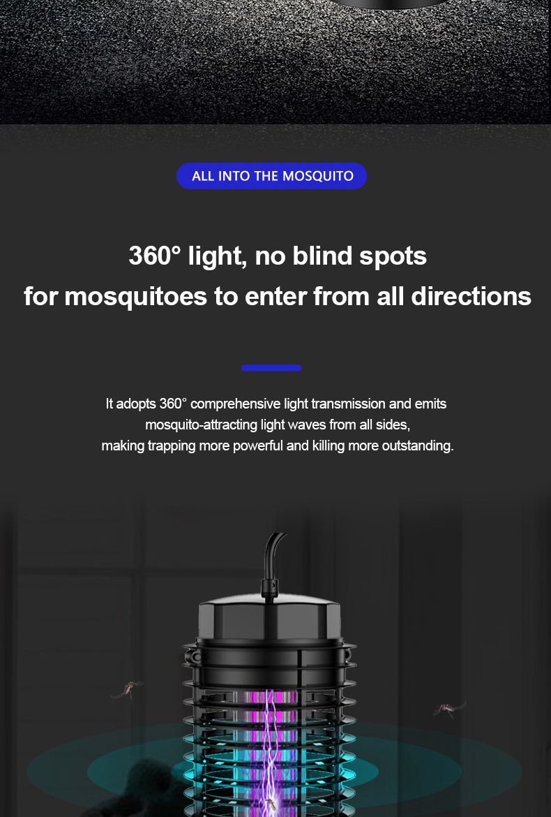 Indoor Electric Mosquito Killer Lamp Bug Zapper Pest Control Fly Gnat Moth Solar Insect Killer light for Home Garden