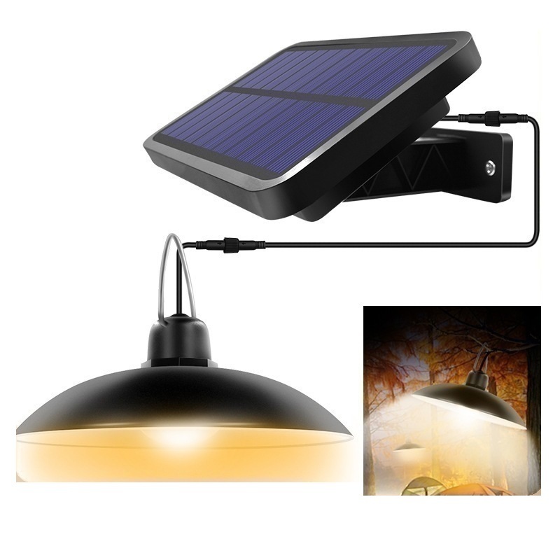 Solar Single Head Pendant Light Outdoor Indoor Hanging Solar Powered Lights Waterproof Decoration Lamp