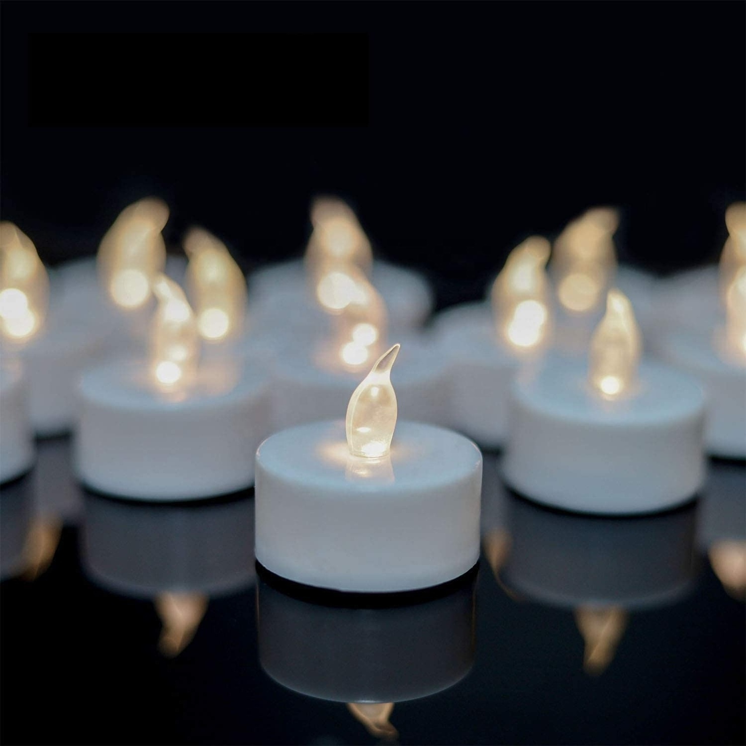 2pack White Small Candle Christmas Light Holiday Decor battery operated tea light candles Flameless Mini LED Tea Candle Light