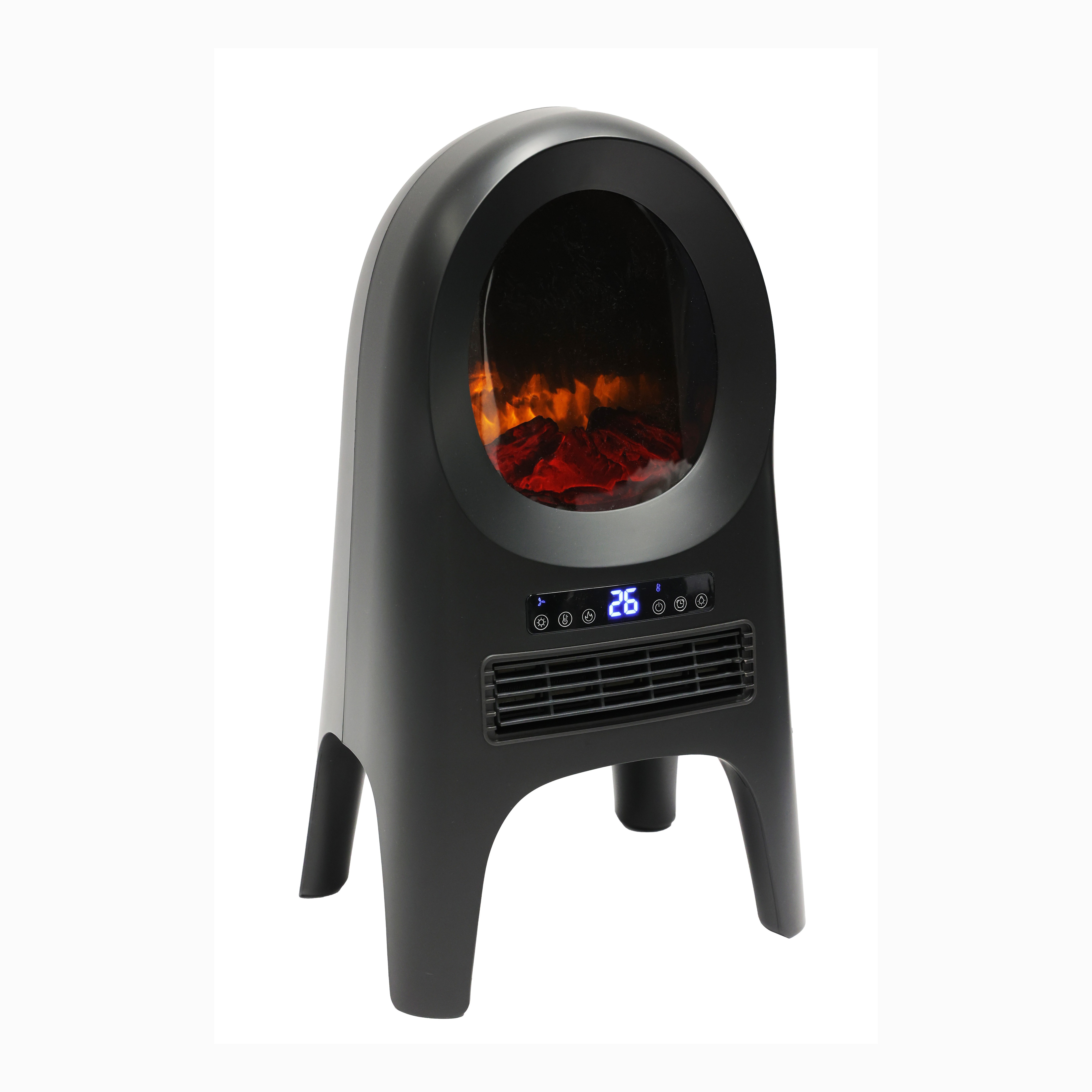 Fashionable 2000W Electric Fireplace Heater with LED Display Realistic Flame Fireplace Heater