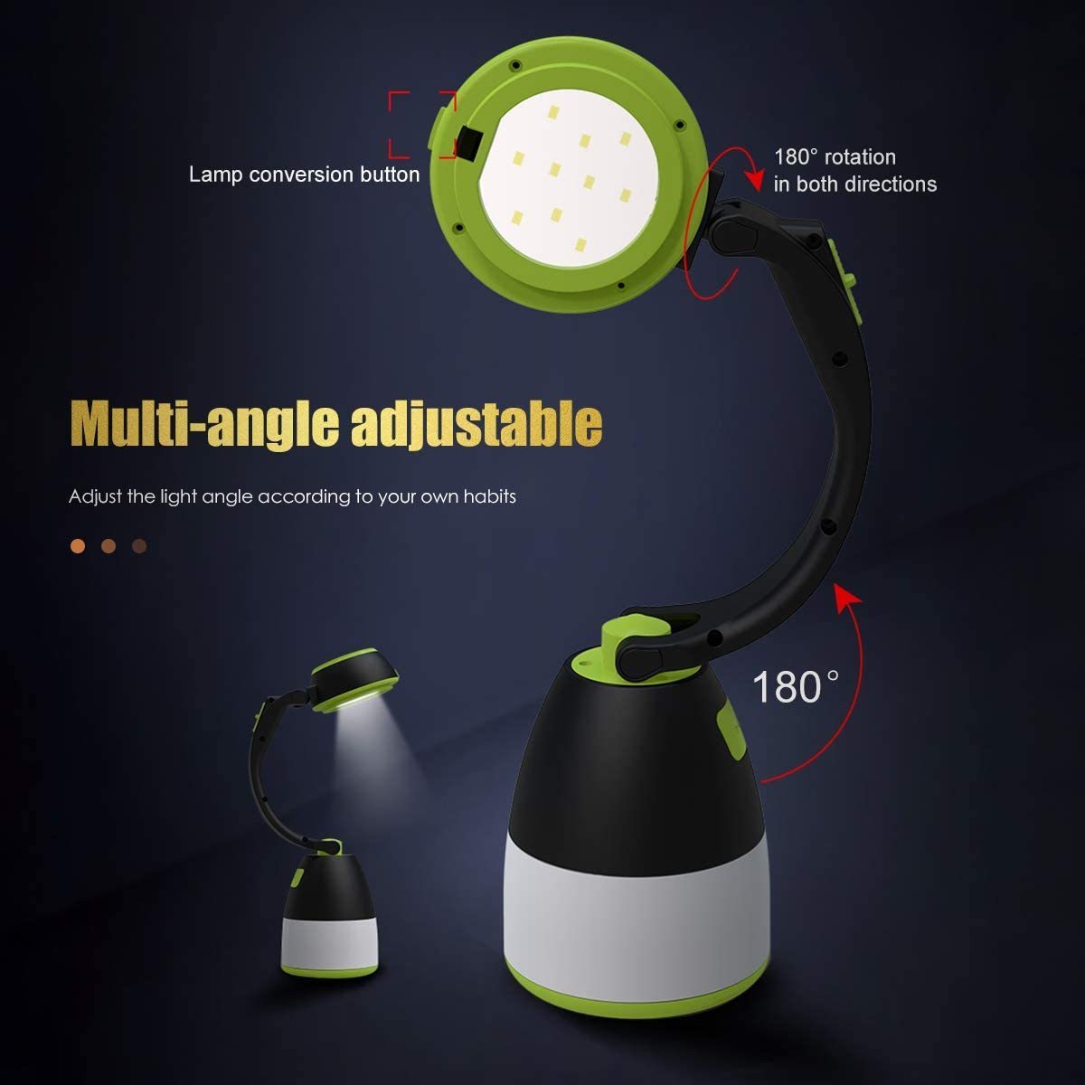 3 Light Modes Handheld Portable Outdoor Lamp LED Flashlight Camping Light