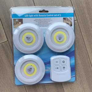 General Popular Ultra Bright Remote Control COB Push Light Under Cabinet Light Sticky Wall Light