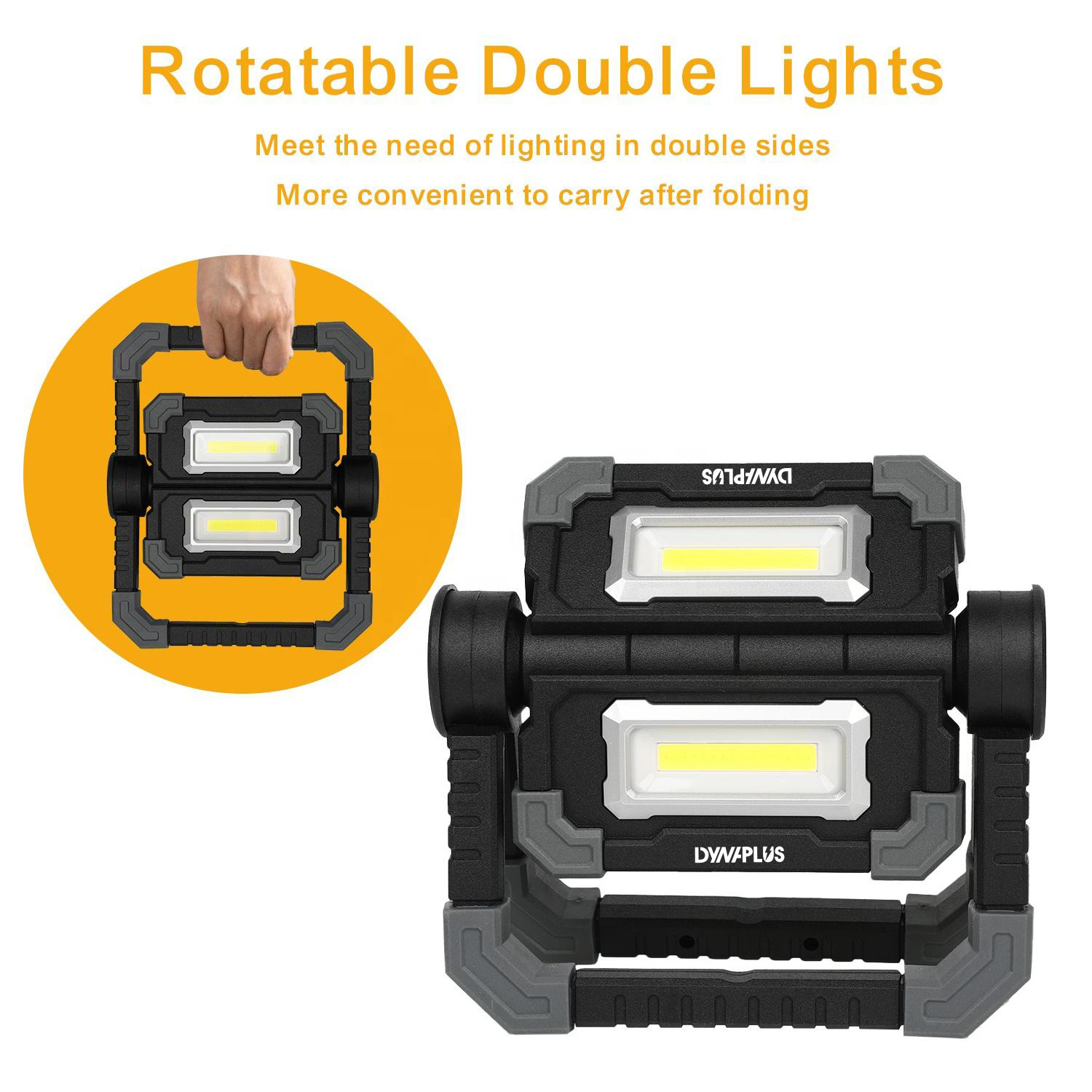 Battery Work Light cob 360 Wide Beam Emergency Folding Work Light Car Repair Portable Camping Lamp Rotation COB Work Light led