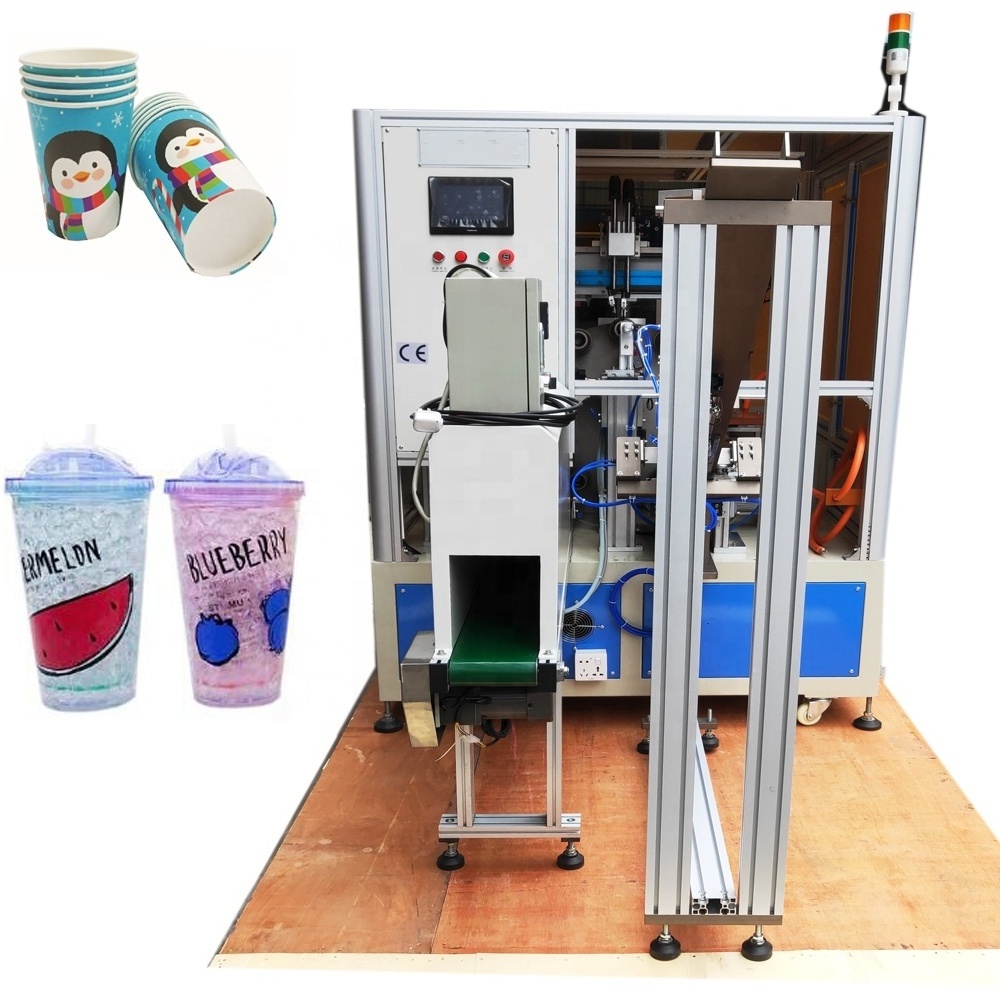 Multicolor Disposable Paper Plastic Cup Screen Printing Machine for Sale