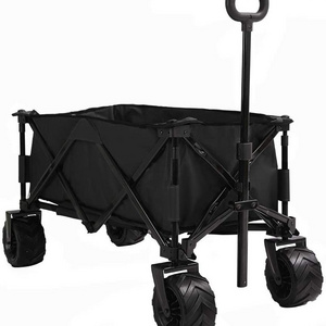 Heavy Duty Collapsible Folding All Terrain Utility Wagon Beach Cart With Egg Roll Table And Tailgate