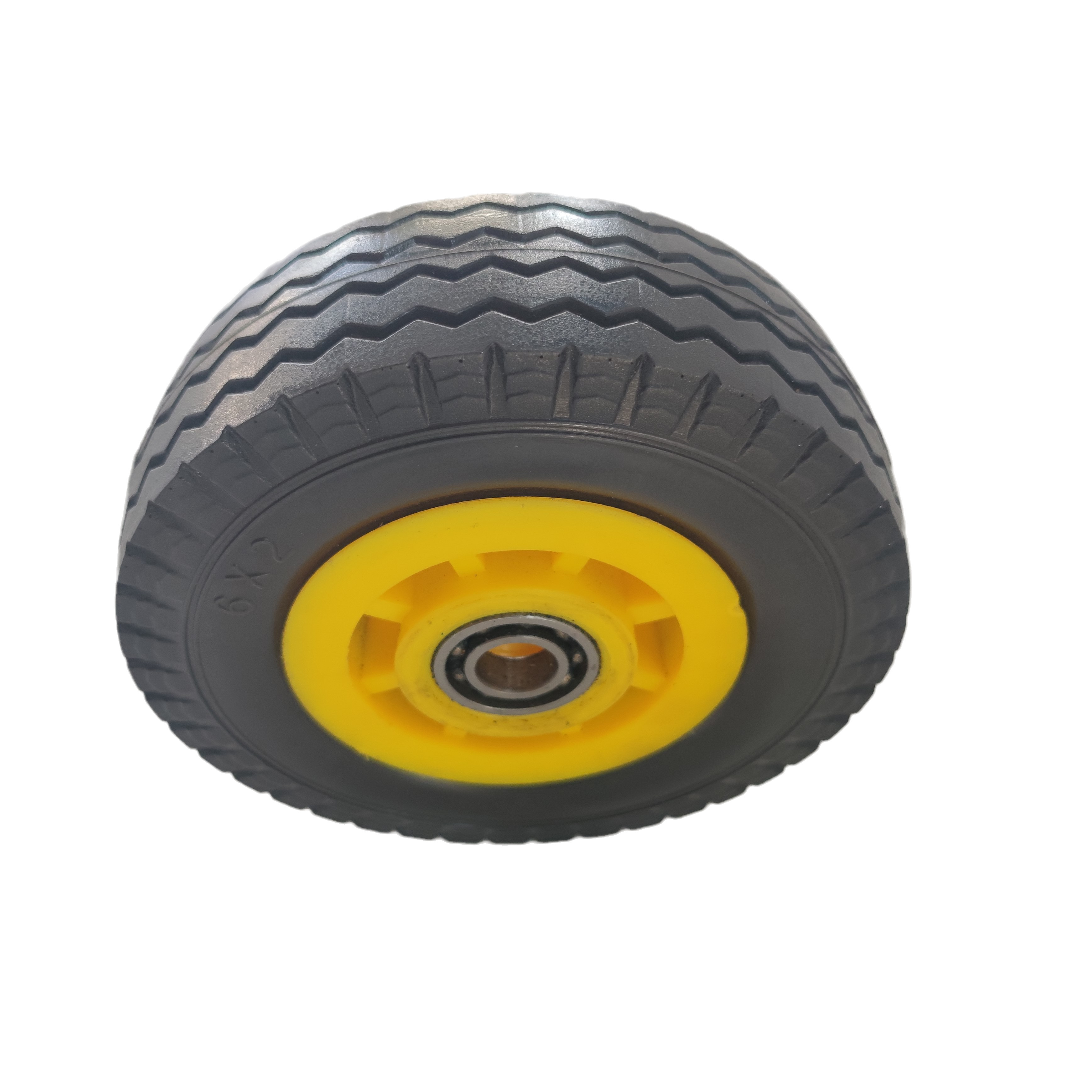 6x2 PU Caster Wheel Hand Truck Wheel Flat Free Tire  6 Inch Foam Trolley Tire For Kick Scooter Fastwheel F0