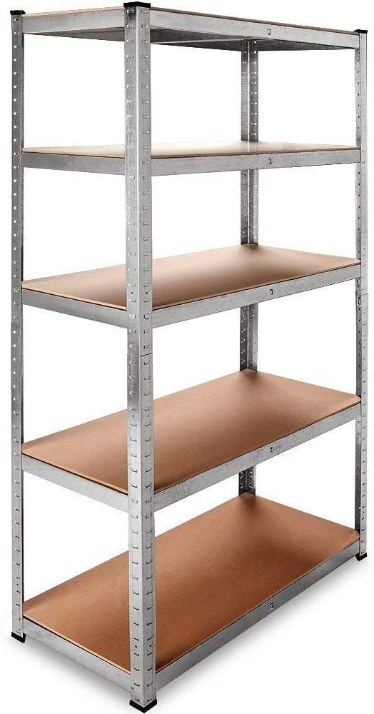 Adjustable Metal Shelving Unit 5 Shelves Space Saving House Garage Storage Shelves