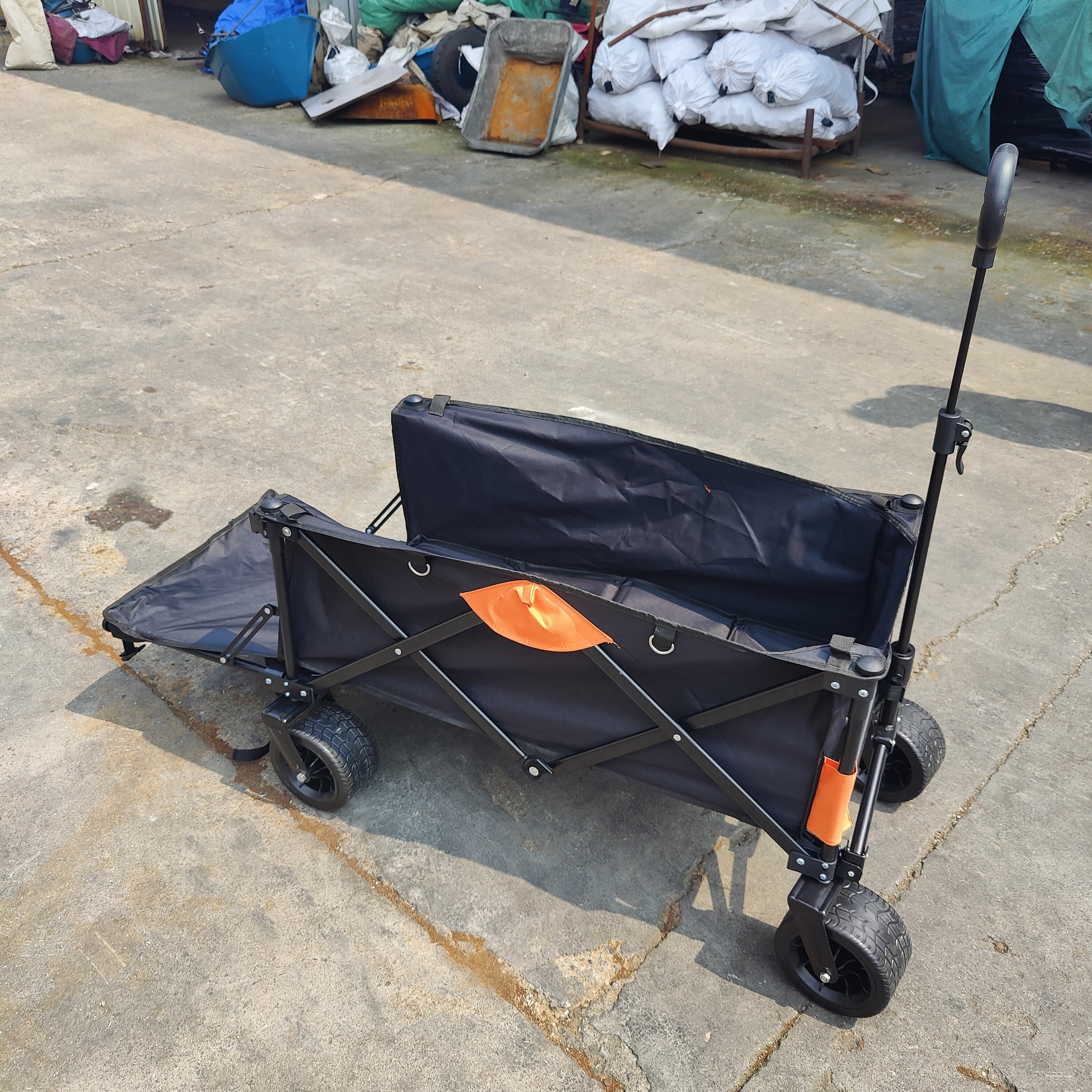 Foldable Picnic Camping Wagon Camping Cart Trail Collapsible Folding Beach Utility Cart Trolley Wagon