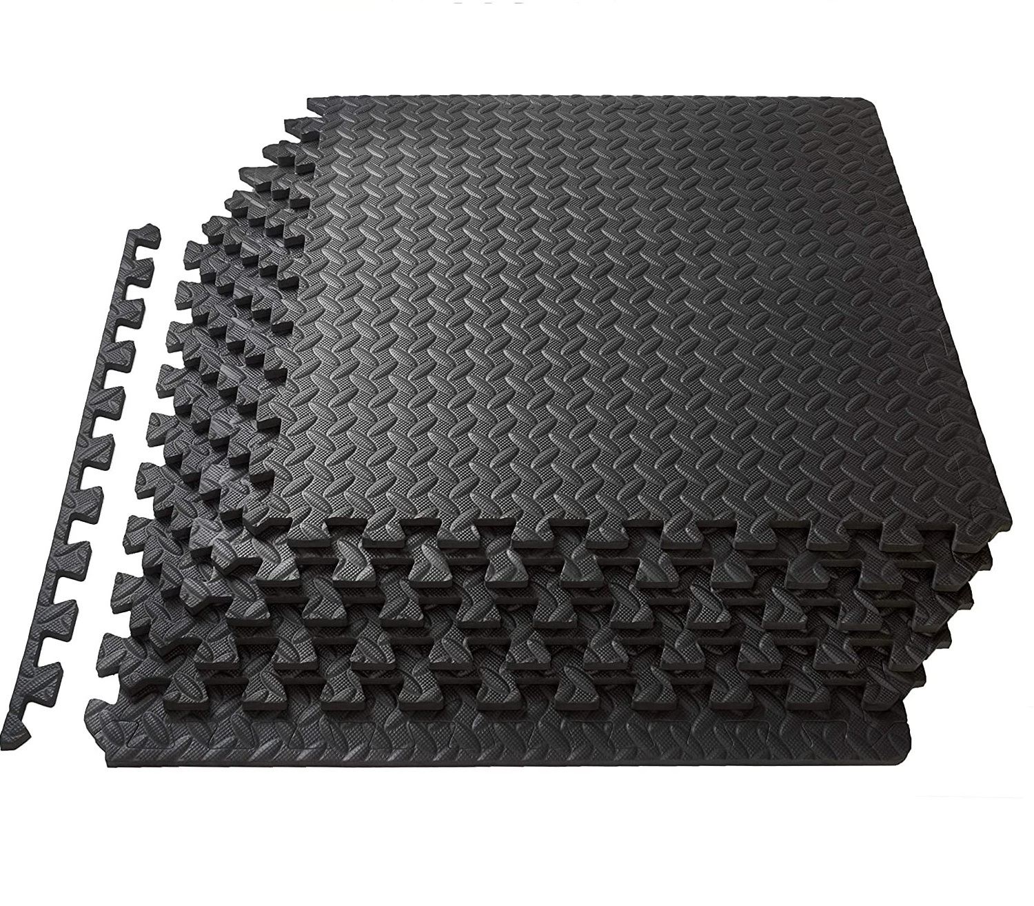 Puzzle Exercise Mat Half Thickness EVA Foam Inter locking Tiles Protective Flooring for Gym 60x60x1.2cm 24x24x1/2 Inch