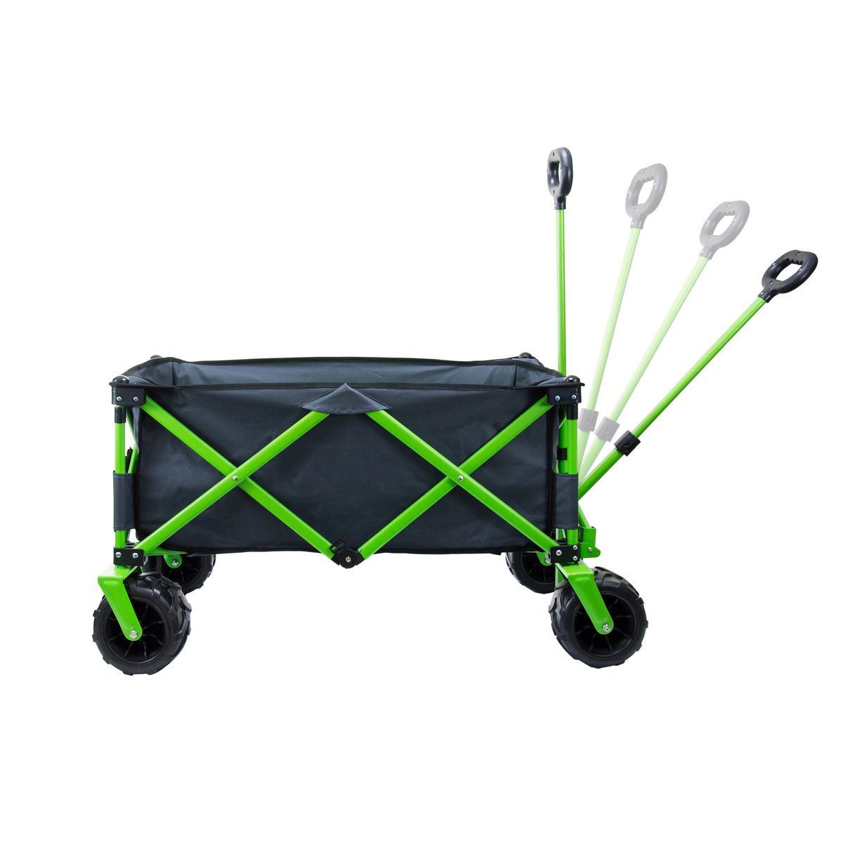 Collapsible Folding Wagon Cart with Utility Big Wheels Folding Wagon Outdoor for Beach Camping Garden