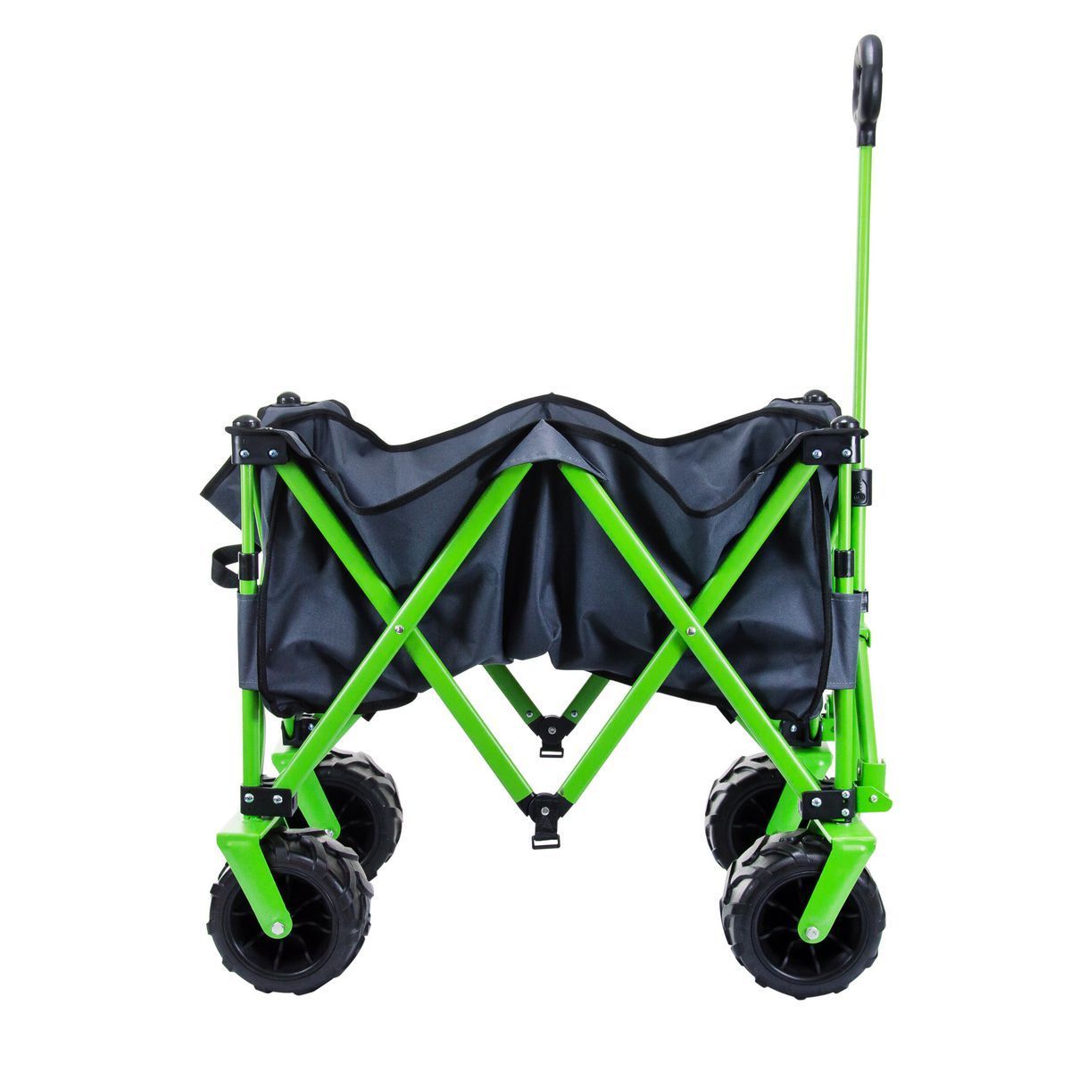 Collapsible Folding Wagon Cart with Utility Big Wheels Folding Wagon Outdoor for Beach Camping Garden