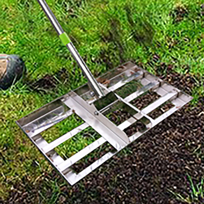 Levelawn Tool Lawn Leveling Rake Stainless Steel Lawn Level Tool with Handle for Garden Backyard and Golf Course