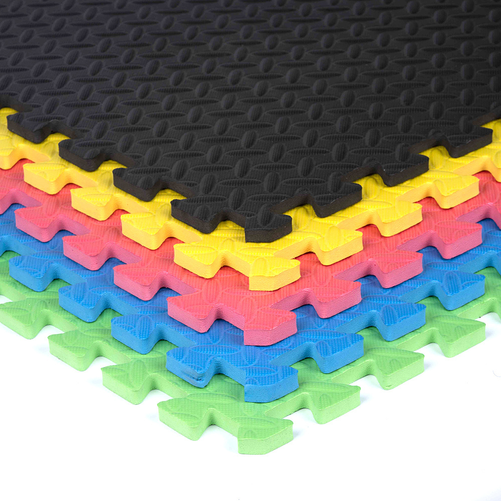 Puzzle Exercise Mat Half Thickness EVA Foam Inter locking Tiles Protective Flooring for Gym 60x60x1.2cm 24x24x1/2 Inch