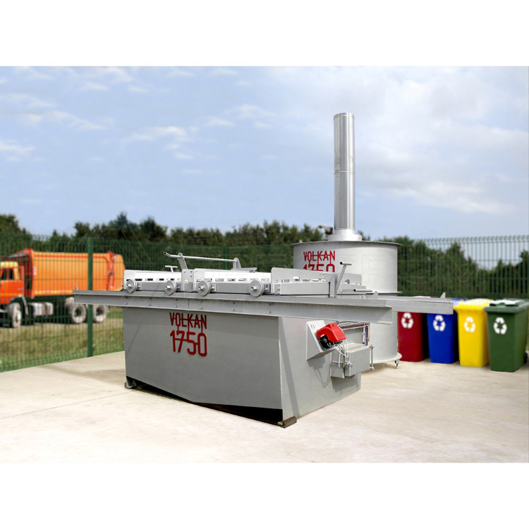 Incinerator equipment for the disposal of animal waste wastes recycling process control panel is attached to the body