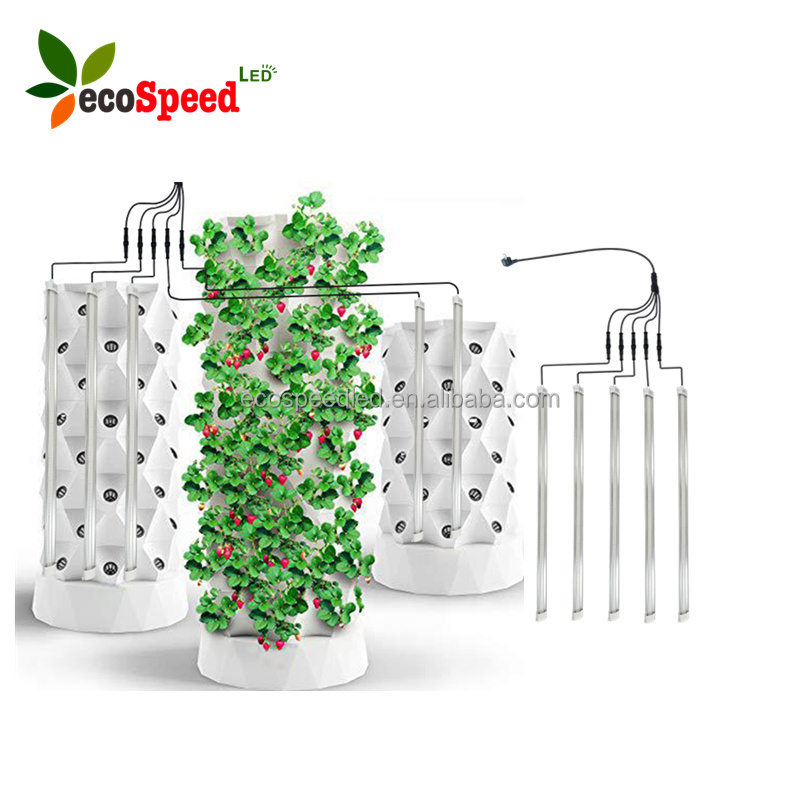 2023 new best yield hydroponics system indoor vertical garden grow aeroponic tower with LED light bar 24w 36w 40w