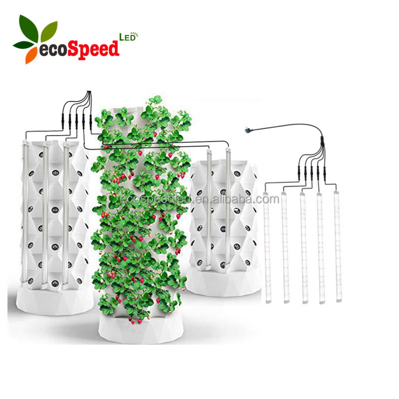 2023 new best yield hydroponics system indoor vertical garden grow aeroponic tower with LED light bar 24w 36w 40w