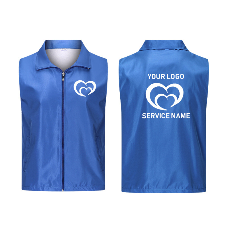 2023 Hot Sale Volunteer Vest Cheap Volunteer Service Uniform Vest Customized Adult Safe Vest With Logo