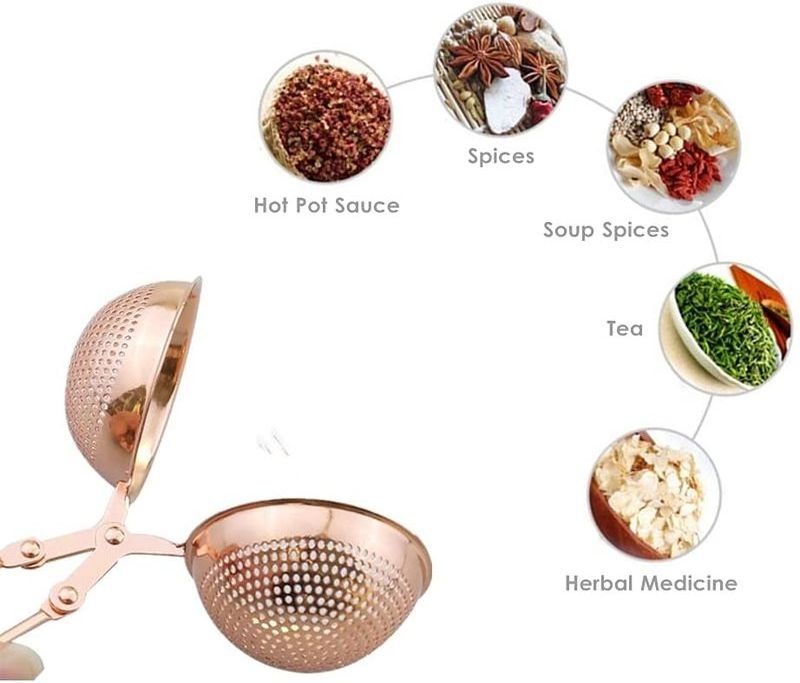 Tea Steeper Strainers Diffuser For Loose Tea Loose Leaf Tea Infusers Made Of Golden Stainless Steel