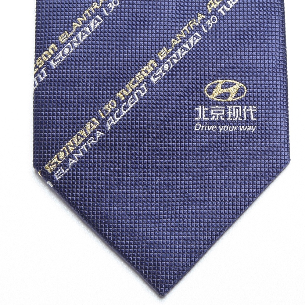 Shengzhou men's tie 100% silk necktie mens custom logo embroidered ties handmade metallic gold embroidered logo tie for man