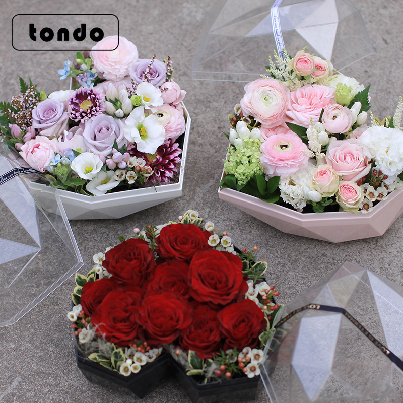 Tondo wholesale heart flower box Rose luxury flower box luxury box packing  for preserved roses