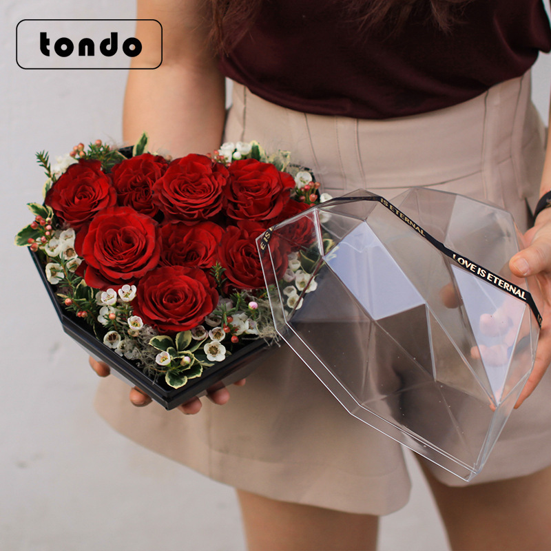 Tondo wholesale heart flower box Rose luxury flower box luxury box packing  for preserved roses