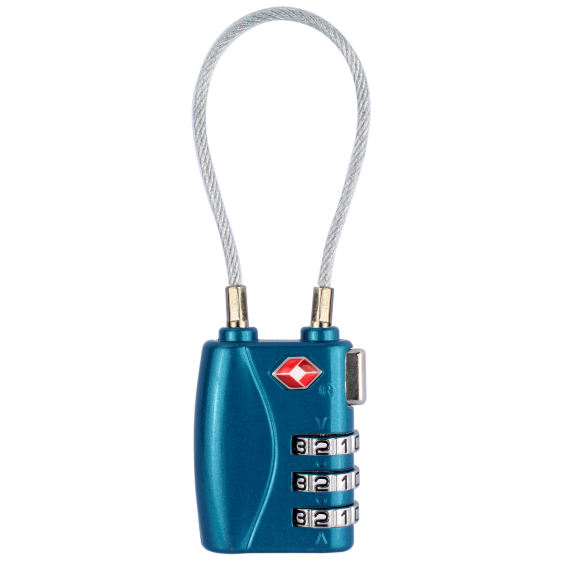 Ecotrip Custom Approved 3-Dial Combination Travel Tsa Cable Luggage Lock