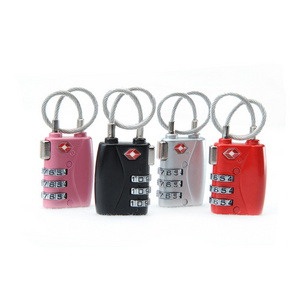 Ecotrip Custom Approved 3-Dial Combination Travel Tsa Cable Luggage Lock