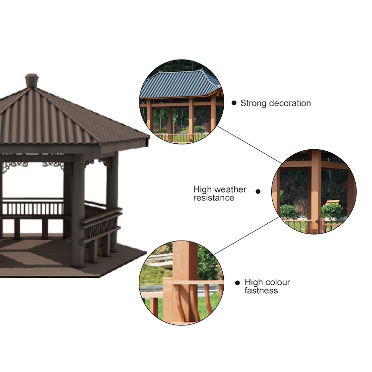 ECOUPP High quality Outdoor Garden Building Materials Waterproof Wood Plastic Composite Wpc Pavilion