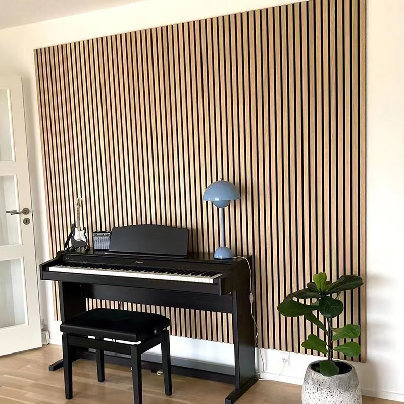 ECOUPP Modern Design Akupanel Wood Slat Wall Acoustic Panels Sound Absorbing and Sound Proofing for Hotel Interior Decoration