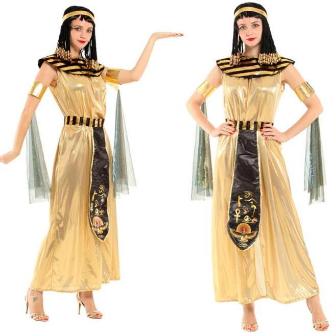 Ecoparty  Greek Queen Cosplay Costume Medieval Egypt Cleopatra Myth Goddess Carnival Dress Role Play Egyptian  Cosplay Costumes