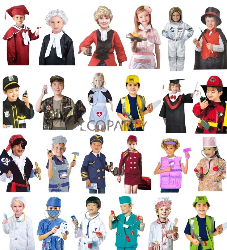 Drop ship factory directly Children doctor uniform cosplay child/firefighter/pilot engineer/cook/nurse cosplay costume