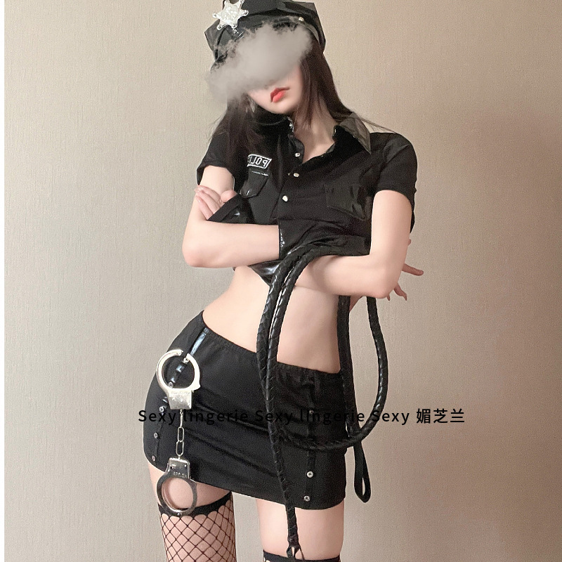 ecowalson   Sexy cop  Uniform Adult Womens Halloween Party Cosplay Cop Outfit Costume with cop accessories