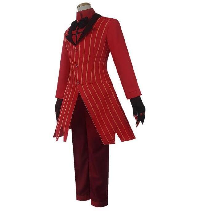 ecoparty  Hazbin Cosplay Hotel Uniform ALASTOR Cosplay Costume Adult Men Halloween Uniform Jacket Pants Costumes Red Suit Anime