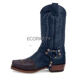 Women men's cowboy western boots Men's Western boot With Embroidered Slip Resistant Square Toe Chunky Heel Ankle Boots ecoparty