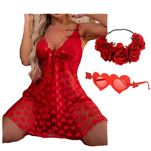 ecoparty  Sexy Lingerie Women Sleepwear Sexy Pajamas Lace Dress Costumes Exotic Apparel Female Underwear Valentine's Day gift