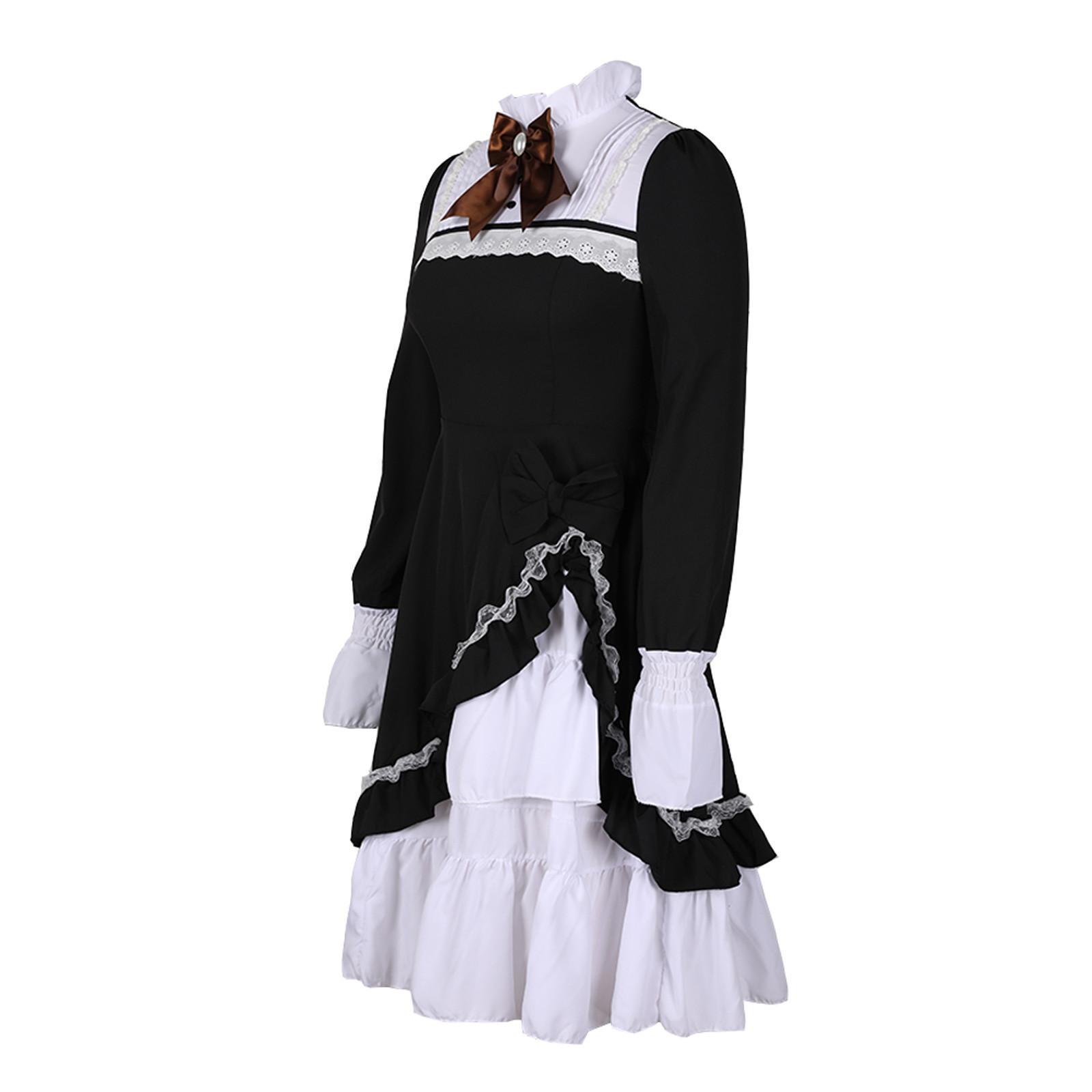 Cute Gothic Lolita Maid Costumes Girls Women Lovely Maid Waitress Cosplay Anime Sexy Lingerie Lace France Outfit Dresses